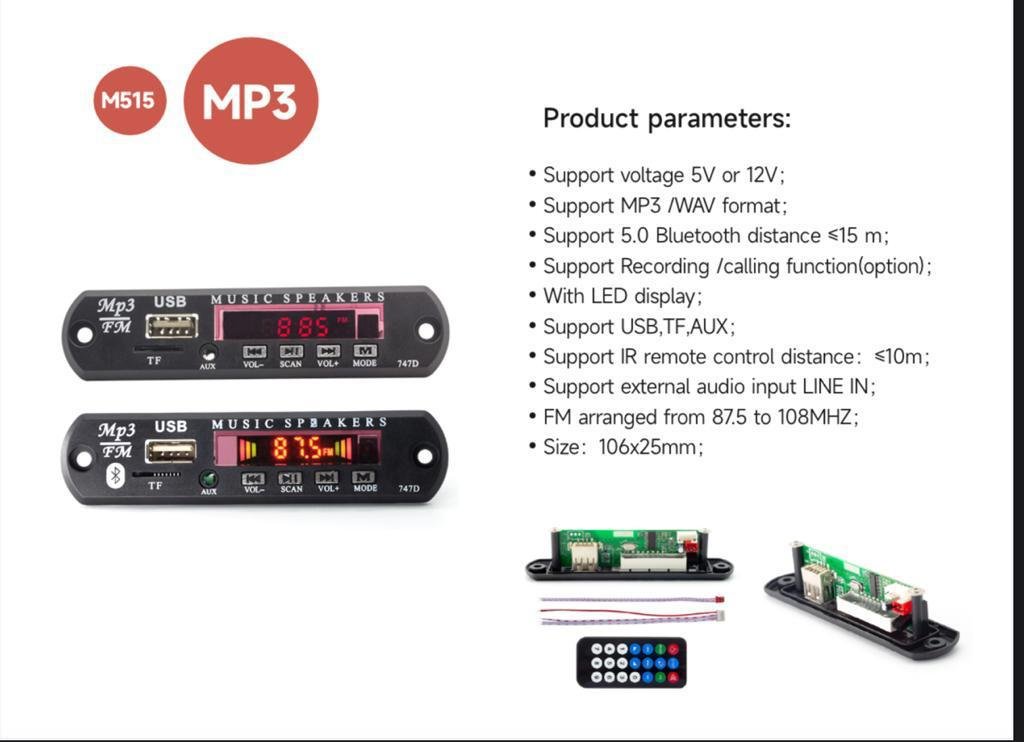 M515 MP3 Bluetooth Decoder Board